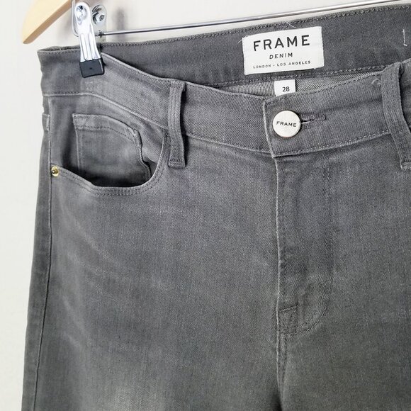 Frame Denim Le Garcon Mid Rise Slim Boyfriend Grey Jeans 28 Weyburn $219 LGJ795 - Picture 13 of 15